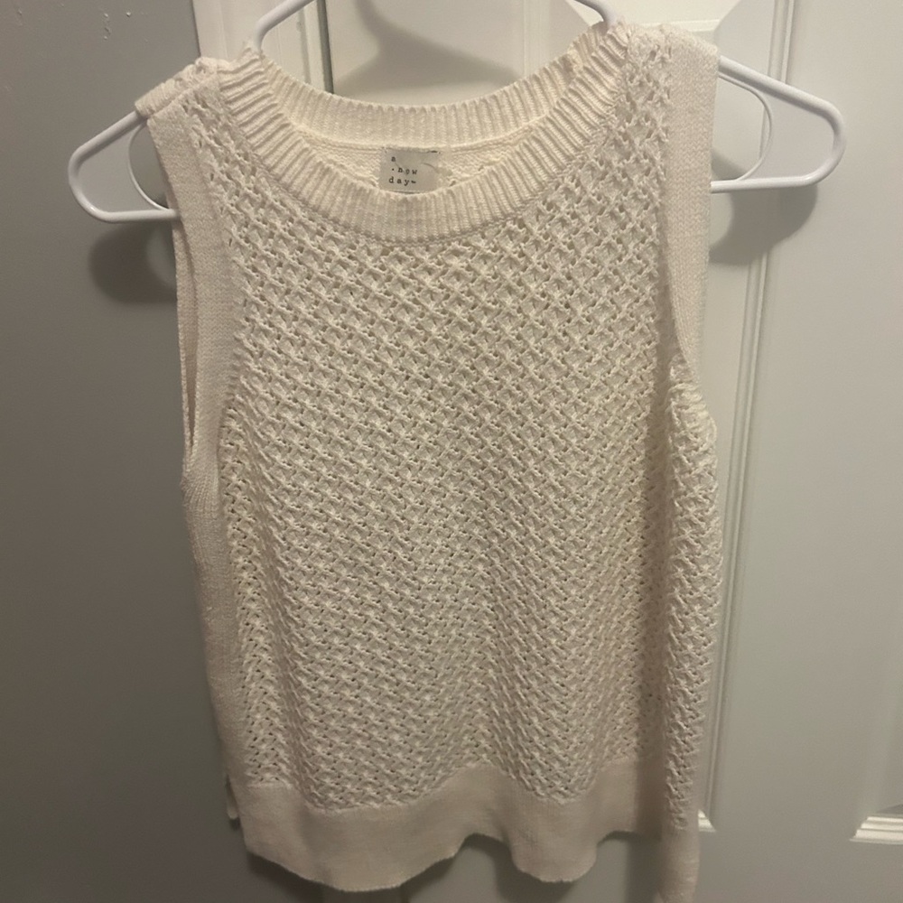 J.Crew Cream Knit Sleeveless Sweater